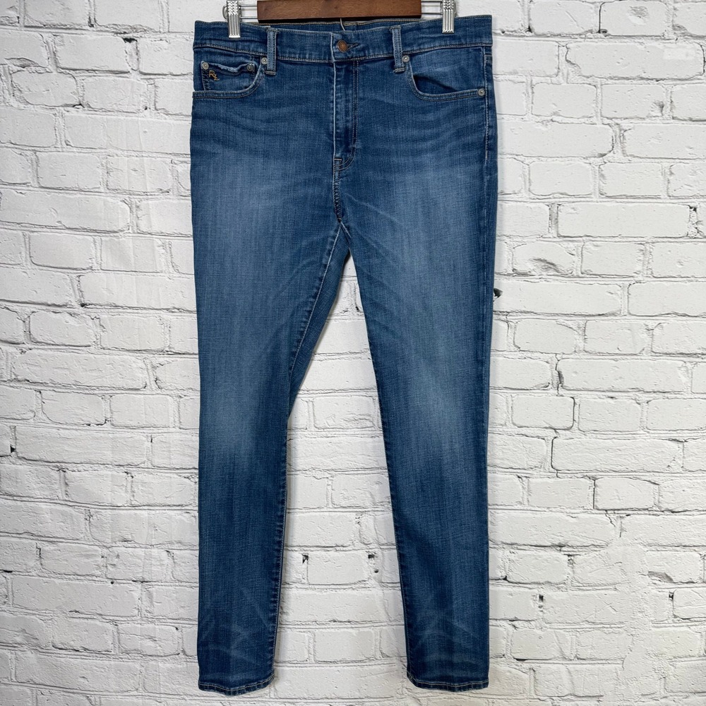 Polo Ralph Lauren Women's Tompkins Skinny Jeans 32x30 Denim Blue Mid Rise‎